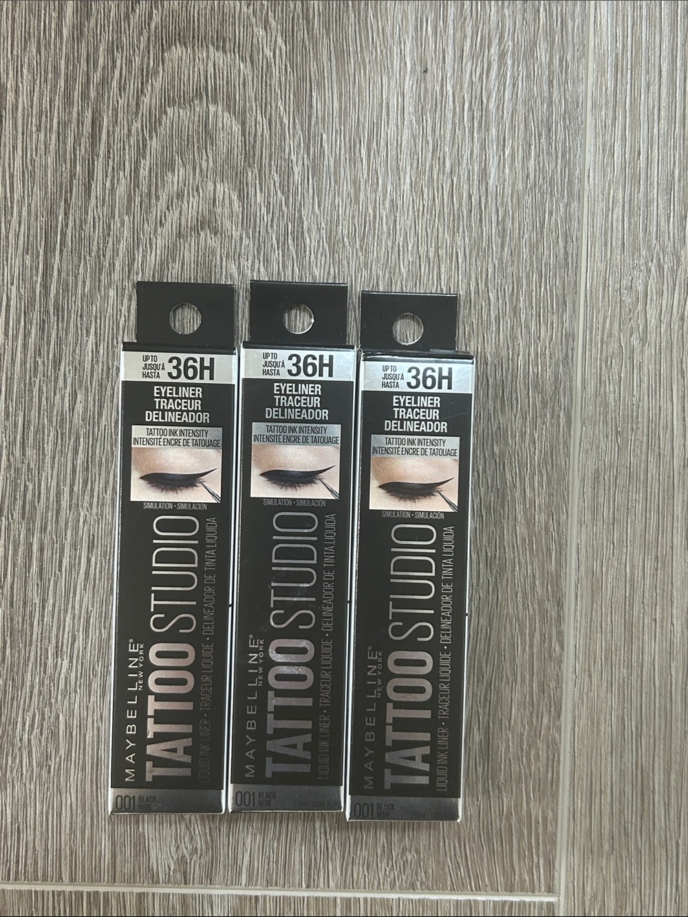 3X Maybelline Tattoo Studio 36H Liquid Eyeliner 001 Black 🌸 FIRM PRICE 🌸